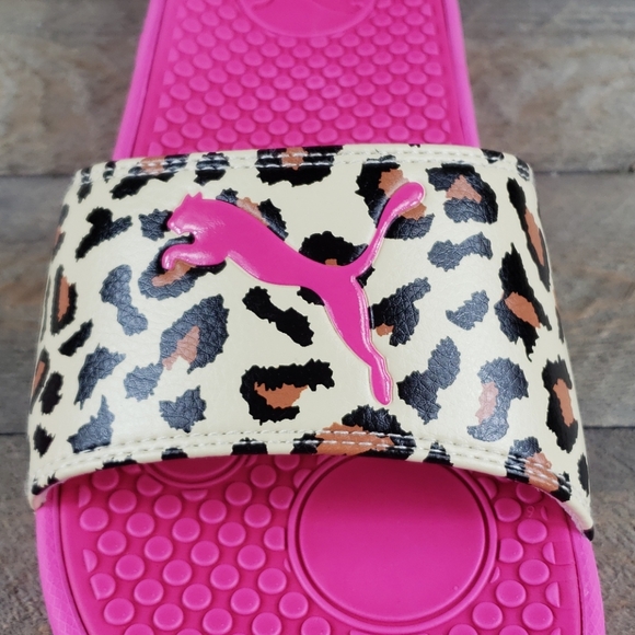 Puma Cool Cat Sport Pink Cheetah Slides NEW - Picture 8 of 8